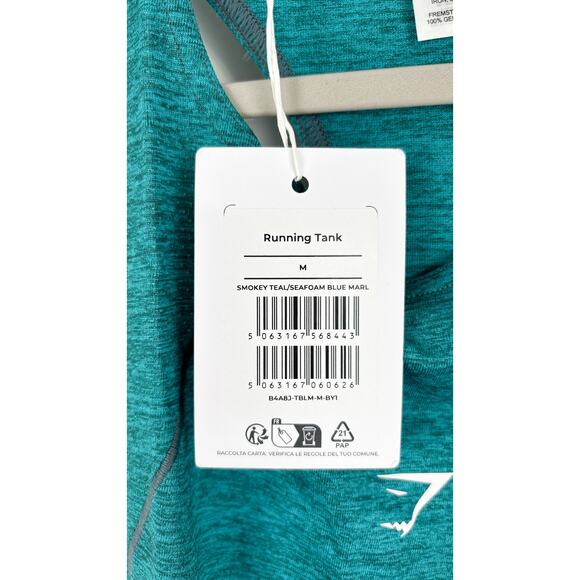 GymShark Regular Fit Power Running Tank Top Womens Medium Blue Marl New B4A8J - Picture 3 of 8